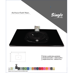 Cam Lavabo Single Modeli 80x56 cm