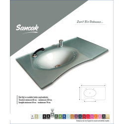 Cam Lavabo Sancak Modeli 80x56 cm