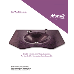 Cam Lavabo Mozaik Modeli 70x56 cm