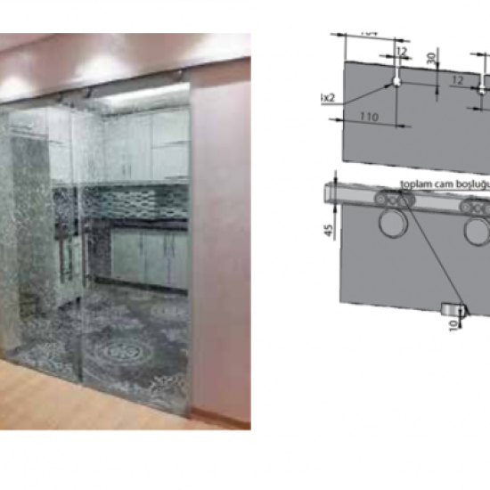 Kahe Ata Sürme Ray Seti KH 8004 - Sürme Kapı Sistemleri