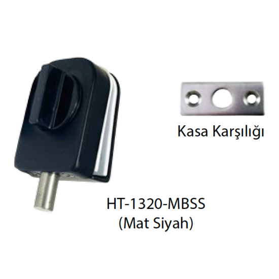 SÜRGÜLÜ CAM KAPI KİLİDİ CAMDA DELİK GEREKTİRMEZ SİYAH - Cam Kapı Kilitleri