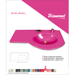 Cam Lavabo Diamond Modeli 90x56 cm