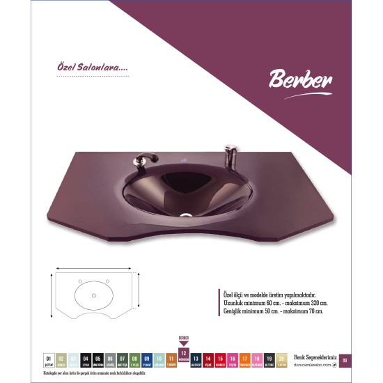 Cam Lavabo Berber  Modeli 100x56 Cm - Cam Lavabo Modelleri
