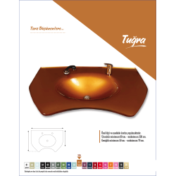 Cam Lavabo Tuğra Modeli 70x56 cm