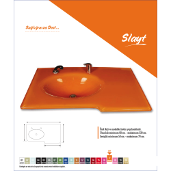 Cam Lavabo Slayt Modeli 100x56 cm