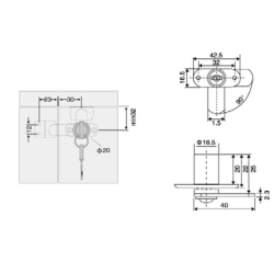 Canex Mandallı Çift Kapak Kilidi  D 16 mm x L 22