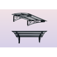 Metal Taşıyıcılı Kapı Üstü Pratik Sundurma Antrasit - Şeffaf Levha 240 x 70 Md2