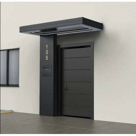 Alüminyum Işıklı Sundurma Vera Viela Mono Left 200 cm x 90 cm Ledli Posta Kutulu - Alüminyum Işıklı Sundurma