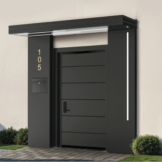 Alüminyum Işıklı Sundurma Vera Dual 200 cm x 90 cm Ledli Posta Kutulu - Alüminyum Işıklı Sundurma
