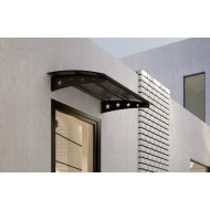 Metal Taşıyıcılı Kapı Üstü Pratik Sundurma Yıldız Modeli Antrasit - Siyah Levha 100 x 100 cm