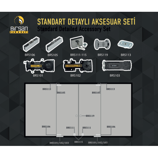 Birsan Hidrolik Motor Standart Detaylı Yer Hidroliği BRS 102-STD - Cam Kapı Pompası Hidroliği