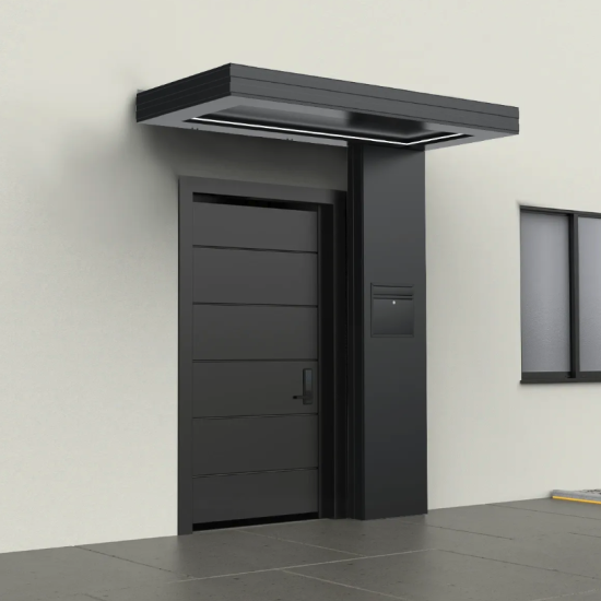 Alüminyum Işıklı Sundurma Vera Viela Mono Right 200 cm x 90 cm Ledli Posta Kutulu - Alüminyum Işıklı Sundurma