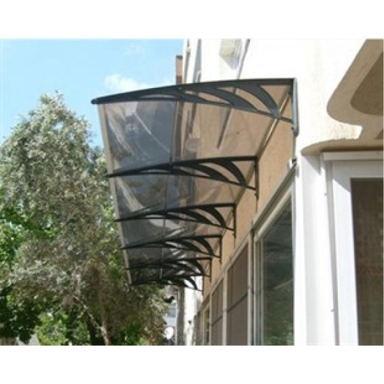 Transpaforza TF STD 1.12 Kapı Üstü Sundurma 240 X 100 Bronz 3 mm Solid levha - Alüminyum Ayaklı Sundurmalar
