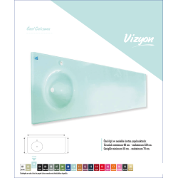 Cam Lavabo Vizyon Modeli 90x56 cm