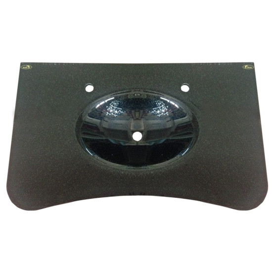 Kuaför Cam Lavabo 15 mm 100 x 56 cm Simli Siyah KO20 - Cam Lavabo Modelleri