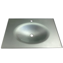 Cam Lavabo 15 mm 80 x 56 cm Metalik Gri
