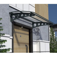 Metal Taşıyıcılı Kapı Üstü Pratik Sundurma Antrasit - Şeffaf Levha 100 x 70 Md1