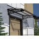 Metal Taşıyıcılı Kapı Üstü Pratik Sundurma Siyah - Şeffaf Levha 280 x 70 Md2 - Metal Taşıyıcı Kapı Üstü Pratik Sundurma