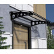 Metal Taşıyıcılı Kapı Üstü Pratik Sundurma Siyah - Şeffaf Levha 350 x 150 Md1 - Metal Taşıyıcı Kapı Üstü Pratik Sundurma