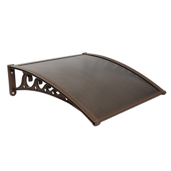 Pratik Sundurma Kapı Pencere Üstü 100x120 cm Kahve 6 mm Bronz Levha - Kapı Üstü Pratik Sundurma