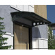 Metal Taşıyıcılı Kapı Üstü Pratik Sundurma Antrasit - Siyah Levha 280 x 110 Md1 - Metal Taşıyıcı Kapı Üstü Pratik Sundurma