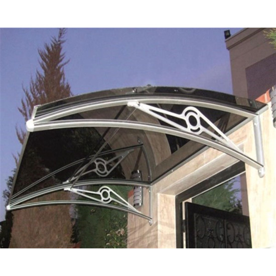 TF Prolüx Kapı Üstü 15,19 Alüminyum Ayaklı Sundurma 190 X 150 Gri 4 mm Solid Levha - Alüminyum Ayaklı Sundurmalar