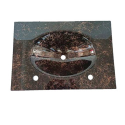 Cam Lavabo 15 mm 100 x 56 cm Siyah Bakır Desenli
