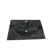 Cam Lavabo 15 mm 100 x 56 cm Gri Desenli Siyah
