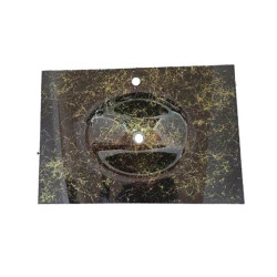 Cam Lavabo Siyah Altın Desenli 100 x 56 cm 15 mm