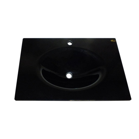 Cam Lavabo 15 mm 90 x 56 cm Siyah - Cam Lavabo Modelleri