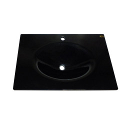 Cam Lavabo 12 mm 80 x 56 cm Siyah