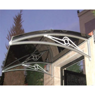 TF Prolüx Kapı Üstü 15,17 Alüminyum Ayaklı Sundurma 170 X 150 Gri 4 mm Solid Levha