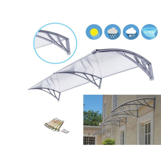 Kapı Üstü Pratik Sundurma 200 X 100 cm Gri - Kapı Üstü Pratik Sundurma