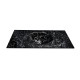 Cam Lavabo Mermer Desen Siyah Beyaz 100x56 cm - Desenli Cam Lavabo Modelleri