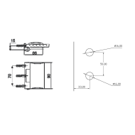 HT-2350-MCBR Cam Kapı Menteşe Dikdörtgen Duvardan cama