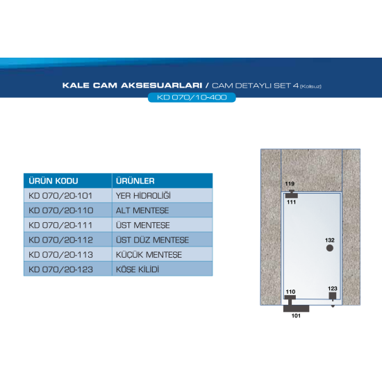 Kale Cam Aksesuar Seti Kolsuz Detaylı, Cam Kapı Aksesuar Seti - Cam Kapı Pompası Hidroliği