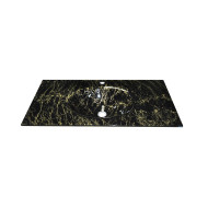 Cam Lavabo Mermer Desen Gold Siyah 100x56 cm