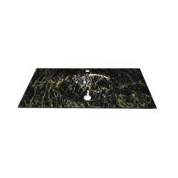Cam Lavabo Mermer Desen Gold Siyah 100x56 cm