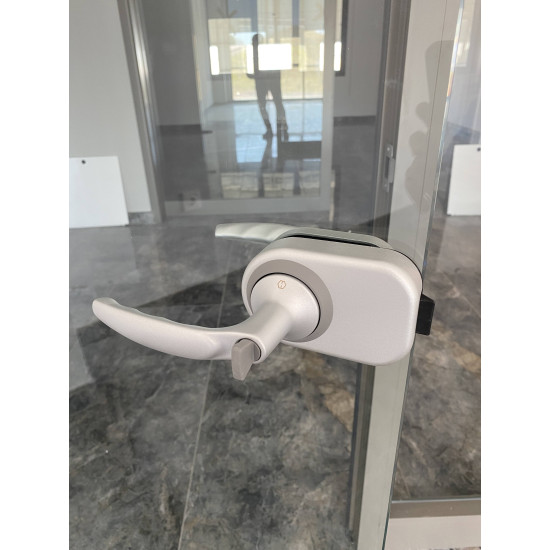 Hoppe Atlanta HCS GDA1530 Kapı Kolu-Mandal / Kırmızı-Yeşil Cam Cama Set - Ofis Bölme Aksesuarları
