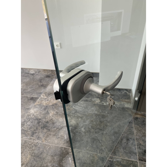 Hoppe Atlanta HCS GDA1530 Kapı Kolu-Grup Anahtar / Mandal Cam Cama  Set - Ofis Bölme Aksesuarları
