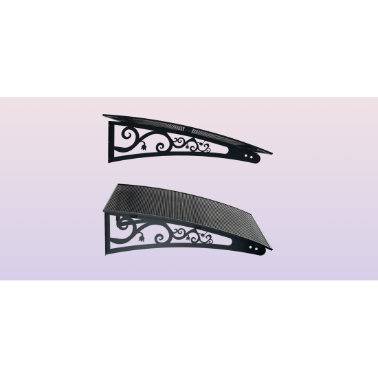 Metal Taşıyıcılı Kapı Üstü Pratik Sundurma Antrasit - Siyah Levha 110 x 70 Md2 - Metal Taşıyıcı Kapı Üstü Pratik Sundurma