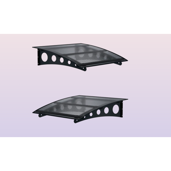Metal Taşıyıcılı Kapı Üstü Pratik Sundurma Antrasit - Şeffaf Levha 150 x 150 Md1 - Metal Taşıyıcı Kapı Üstü Pratik Sundurma