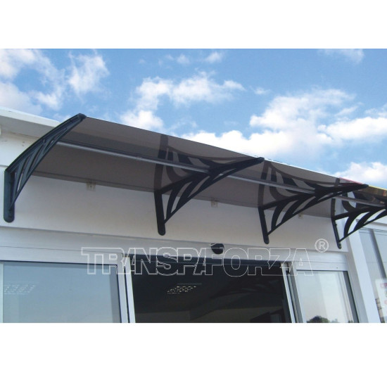 Transpaforza TF STD 1.12 Kapı Üstü Sundurma 360 X 100 Gri 3 mm Solid levha - Alüminyum Ayaklı Sundurmalar