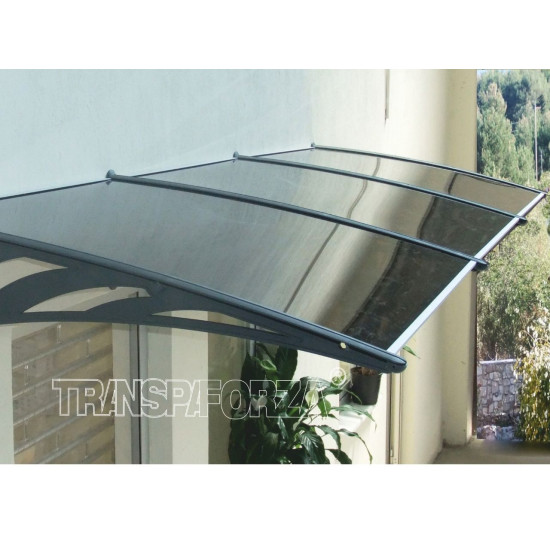 Transpaforza TF STD 1.12 Kapı Üstü Sundurma 360 X 100 Gri 3 mm Solid levha - Alüminyum Ayaklı Sundurmalar