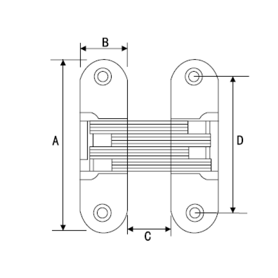 Canex Akordion Menteşe - Krom 43 mm 10.310.043 - Akordiyon Menteşeler