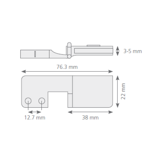 Canex Cam Menteşe Çıt Çıt 22 mm 06.103.203 - Küçük Cam Menteşeleri