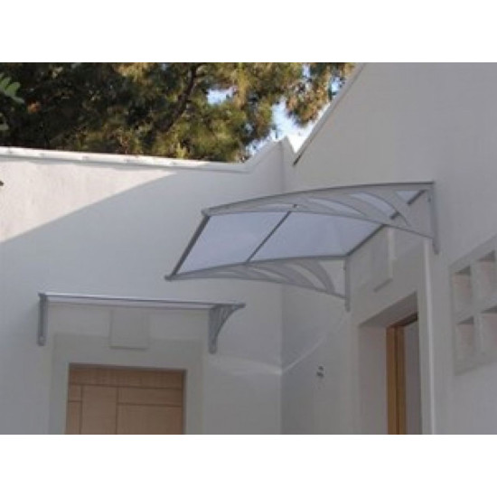 Transpaforza TF STD 1.12 Kapı Üstü Sundurma 240 X 100 Beyaz 3 mm Solid levha - Alüminyum Ayaklı Sundurmalar