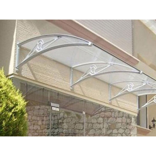 TF Delux Seri 1,12 Alüminyum Ayaklı Sundurma 240 X 100 Gri 3 mm Solid Levha - Alüminyum Ayaklı Sundurmalar