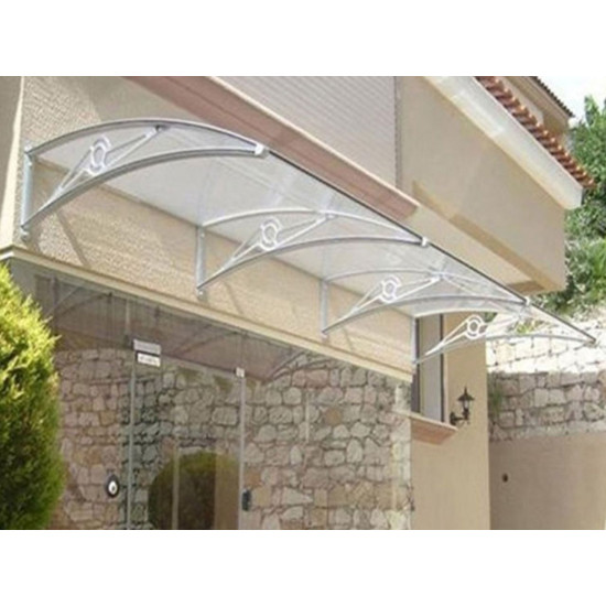 TF Delux Seri 1,12 Alüminyum Ayaklı Sundurma 240 X 100 Gri 3 mm Solid Levha - Alüminyum Ayaklı Sundurmalar