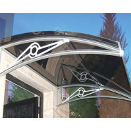 TF Prolüx Kapı Üstü 15,19 Alüminyum Ayaklı Sundurma 190 X 150 Gri 4 mm Solid Levha